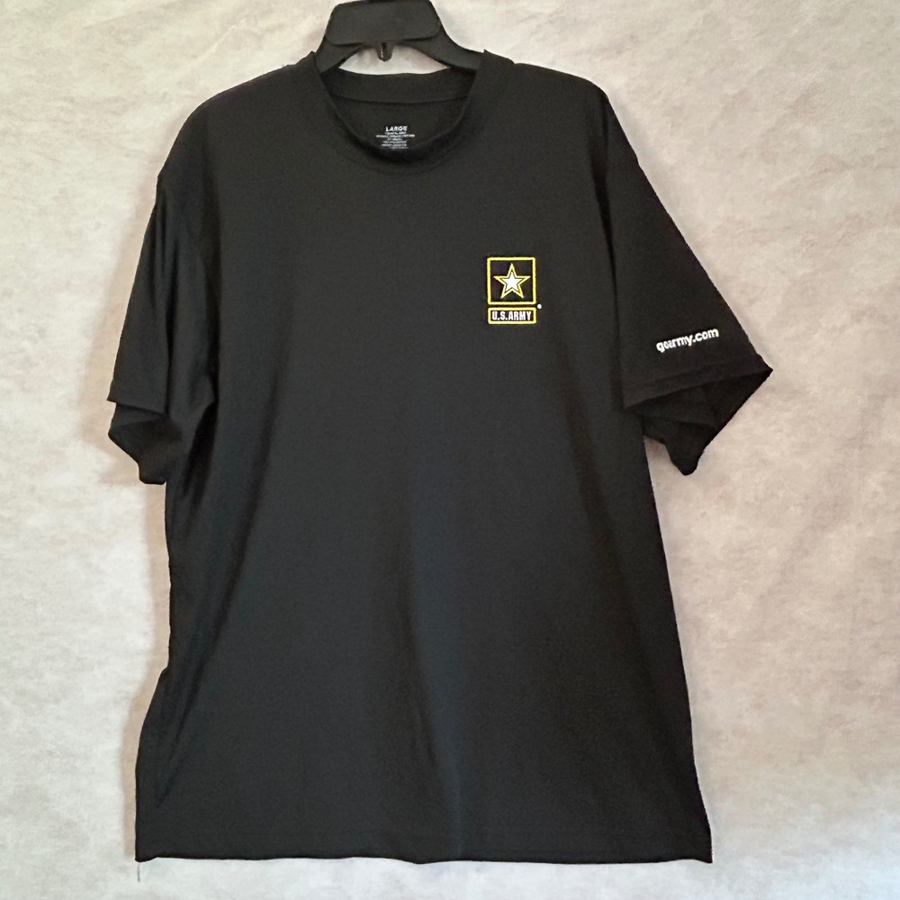US Army Physical Fitness Uniform T-Shirt Mens Large Black Polyester PT Shirt